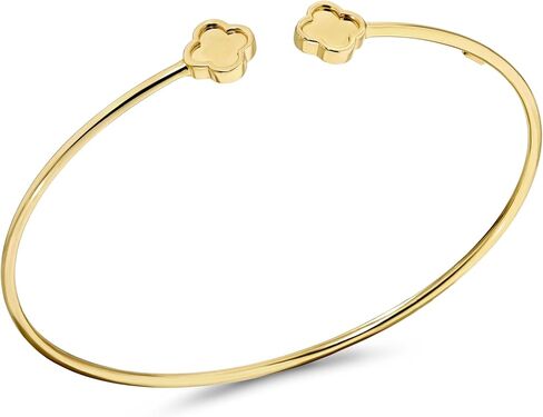 DEVATA 14K Solid Gold – Bangle Bracelet for Women – Heart, Knot, Clover, Infinity, Mariner, Dome, Butterfly in Saudi Arabia