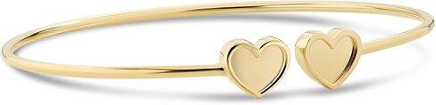 DEVATA 14K Solid Gold – Bangle Bracelet for Women – Heart, Knot, Clover, Infinity, Mariner, Dome, Butterfly in Saudi Arabia