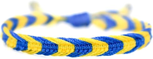Ukraine Flag Bracelet - Ukrainian Pride Bracelet - Adjustable Ukraine Patriotic Jewerly for Men and Women - Handmade - Boho Style in Kuwait