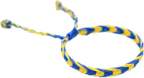 Ukraine Flag Bracelet - Ukrainian Pride Bracelet - Adjustable Ukraine Patriotic Jewerly for Men and Women - Handmade - Boho Style in Kuwait