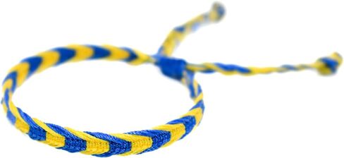 Ukraine Flag Bracelet - Ukrainian Pride Bracelet - Adjustable Ukraine Patriotic Jewerly for Men and Women - Handmade - Boho Style in Kuwait