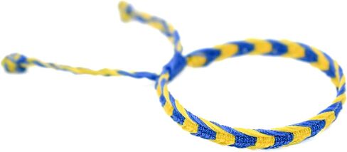 Ukraine Flag Bracelet - Ukrainian Pride Bracelet - Adjustable Ukraine Patriotic Jewerly for Men and Women - Handmade - Boho Style in Kuwait