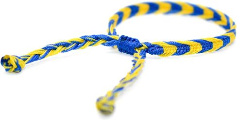 Ukraine Flag Bracelet - Ukrainian Pride Bracelet - Adjustable Ukraine Patriotic Jewerly for Men and Women - Handmade - Boho Style in Kuwait