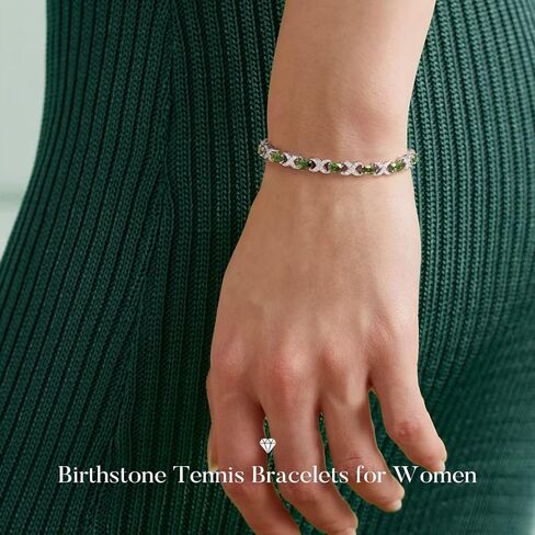 Iefil Oval Birthstone Bracelets for Women, March Birthstone Bracelet Aquamarine Light Blue Tennis Bracelets Unique X O Design Eternal Anniversary Birthday Gift for Her Sterling Silver Jewelry 6.5" in Saudi Arabia