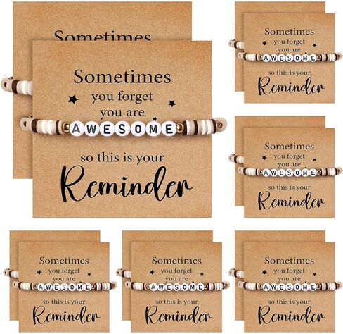 24 Set Employee Appreciation Bracelets Team Gift Bulk Sometimes You Forget You Are Awesome Bracelets with Card Motivational Party Favor for Coworker Teacher Doctor Nurse Social Worker Gift in Saudi Arabia