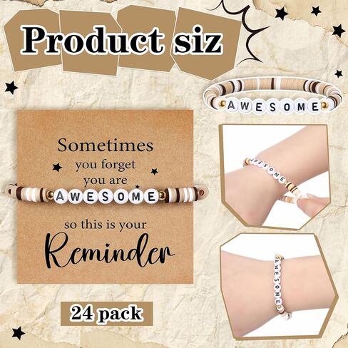 24 Set Employee Appreciation Bracelets Team Gift Bulk Sometimes You Forget You Are Awesome Bracelets with Card Motivational Party Favor for Coworker Teacher Doctor Nurse Social Worker Gift in Saudi Arabia