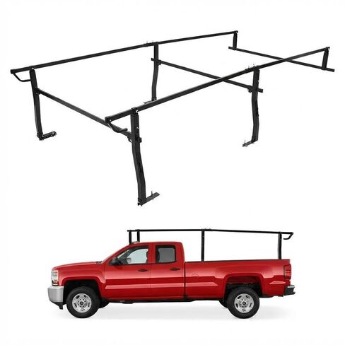 No Drill Truck Ladder Rack with Adjustable 45"- 66" Width,Fit Most Full-Size Pickup Models,800LBS Aluminum Pickup Truck Bed Ladder Rack for Kayak,Surfboard and Tent in Saudi Arabia