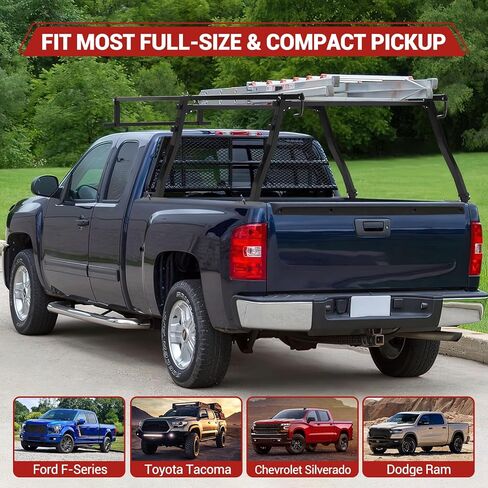 No Drill Truck Ladder Rack with Adjustable 45"- 66" Width,Fit Most Full-Size Pickup Models,800LBS Aluminum Pickup Truck Bed Ladder Rack for Kayak,Surfboard and Tent in Saudi Arabia