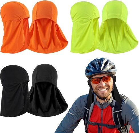 بطانة خوذة مع قناع للرقبة، قبعة جمجمة باردة تمتص العرق مع قبعة حماية للرقبة أثناء ركوب الدراجات في الشمس in Kuwait