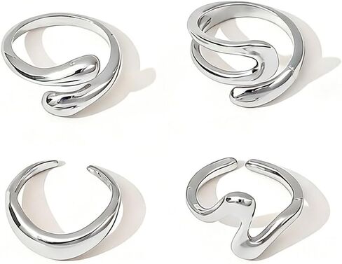 Chunky Rings for Women Thick Statement Rings Adjustable Stackable Rings Open Bold Chunky Jewelry in Saudi Arabia
