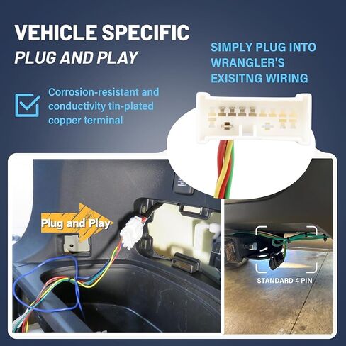 MECMO 4 Pin Trailer Wiring Harness for 2016-2022 Honda Pilot & 2019-2025 Honda Passport, Towing Hitch Wire T-Connector for Trailer Light Connect, Factory Tow Package Required in Saudi Arabia