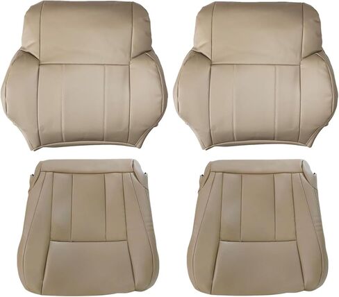 SecosAutoparts Front Oak Tan Leather للسائق والراكب الجانبي السفلي للمقعد والجزء العلوي من الظهر ووسادة إسفنجية جانبية للسائق متوافقة مع Toyota 4Runner Base Limited SR5 1996 1997 1998 2000 2001 2002 in Saudi Arabia