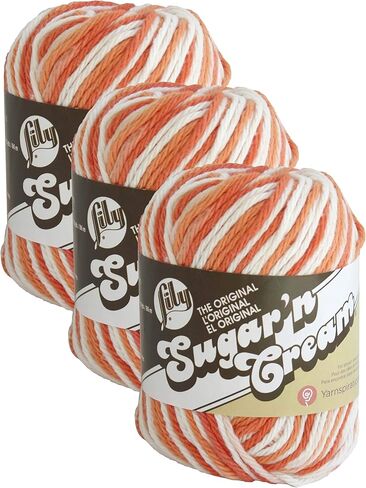 خيوط Lily Sugar 'N Cream الصلبة الأصلية، 2.5 أونصة، مقاس متوسط ​​4، 100% قطن - يوسفي - يُغسل ويُجفف في الغسالة in Saudi Arabia