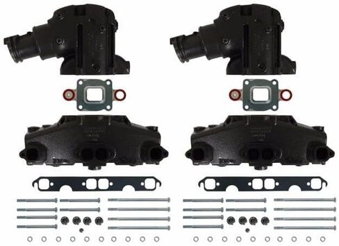 FASWORX Cast Iron Dry Joint Exhaust manifolds for 2005 and Newer Mercruiser 5.0L, 5.7L, 6.2L (NO Spacer Between Manifold and Riser/Elbow) in Saudi Arabia