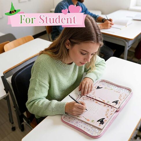 100 Sheets Witch A5 Refill Paper for Planner Insert Binder, Pink and Green 6 Hole Notebook Refill Papers 120GSM Lined & Blank Loose Leaf Paper for A5 6-Ring Binder Travel Journal Budget in Saudi Arabia