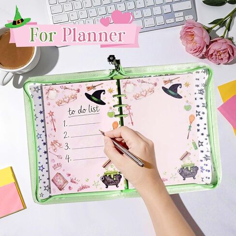 100 Sheets Witch A5 Refill Paper for Planner Insert Binder, Pink and Green 6 Hole Notebook Refill Papers 120GSM Lined & Blank Loose Leaf Paper for A5 6-Ring Binder Travel Journal Budget in Saudi Arabia