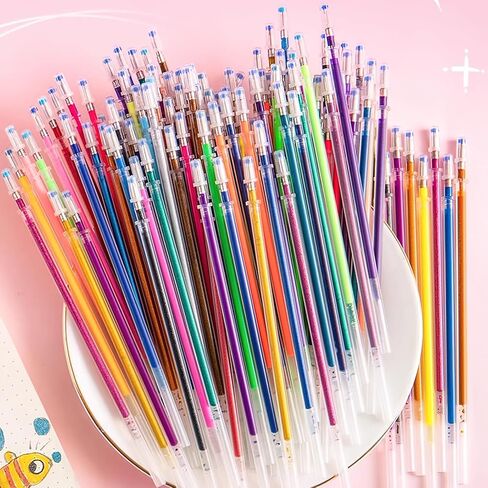 120 large capacity color gel pen cores, metal pen head smooth writing, suitable for a variety of neutral pen models in Saudi Arabia