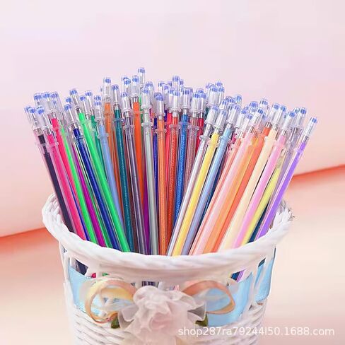 120 large capacity color gel pen cores, metal pen head smooth writing, suitable for a variety of neutral pen models in Saudi Arabia