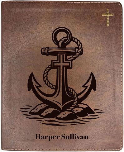 Faux Leather Custom NIV Red Letter Holy Bible | Medium Print | Personalized for The Cross Design with Your Name Christian Gift | Brown | Waterfall in Saudi Arabia