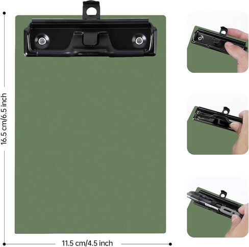 Mini Clipboard 4x6 Inch with Pen Holder, 2 Pack Small Clipboards with Low Profile Clip & Hanging Loop, A6 Portable Pocket Clipboards Memo Size Notepad for Restaurant, Office, School(Green) in Saudi Arabia