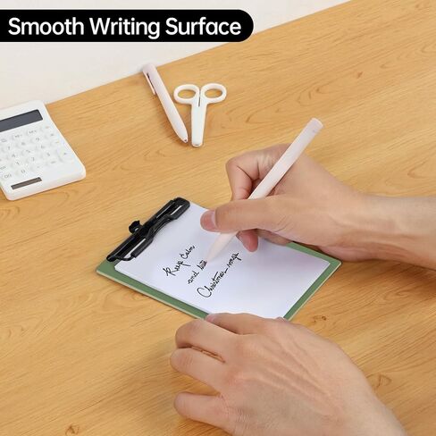 Mini Clipboard 4x6 Inch with Pen Holder, 2 Pack Small Clipboards with Low Profile Clip & Hanging Loop, A6 Portable Pocket Clipboards Memo Size Notepad for Restaurant, Office, School(Green) in Saudi Arabia