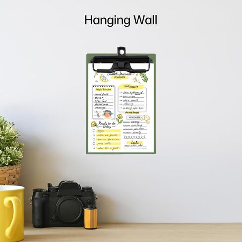 Mini Clipboard 4x6 Inch with Pen Holder, 2 Pack Small Clipboards with Low Profile Clip & Hanging Loop, A6 Portable Pocket Clipboards Memo Size Notepad for Restaurant, Office, School(Green) in Saudi Arabia