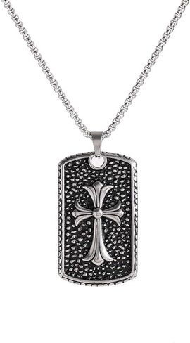 stainless steel smooth round bead cross pendant necklace in Saudi Arabia