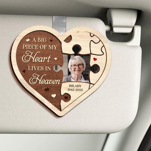 Personalized Memorial Car Visor Clip with Photo Frame – Custom in Memory Gift for Loss of Loved One for Mothers Fathers (My Mind Still Talks to You-Mom) in Saudi Arabia
