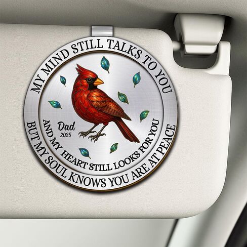 Personalized Memorial Car Visor Clip with Photo Frame – Custom in Memory Gift for Loss of Loved One for Mothers Fathers (My Mind Still Talks to You-Mom) in Saudi Arabia