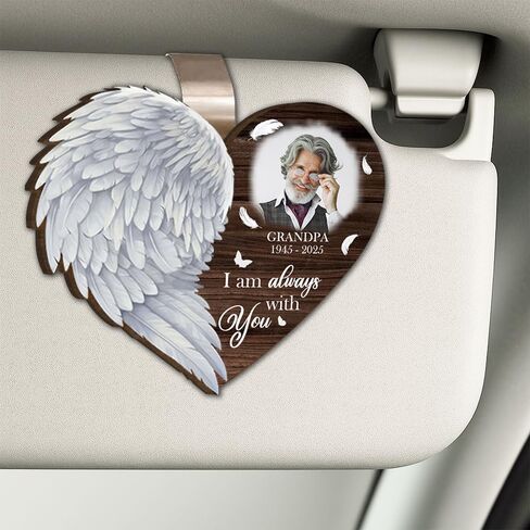 Personalized Memorial Car Visor Clip with Photo Frame – Custom in Memory Gift for Loss of Loved One for Mothers Fathers (My Mind Still Talks to You-Mom) in Saudi Arabia