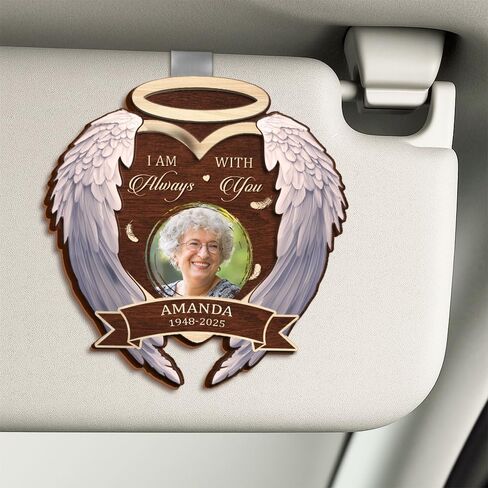 Personalized Memorial Car Visor Clip with Photo Frame – Custom in Memory Gift for Loss of Loved One for Mothers Fathers (My Mind Still Talks to You-Mom) in Saudi Arabia
