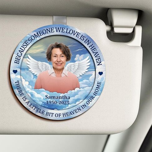 Personalized Memorial Car Visor Clip with Photo Frame – Custom in Memory Gift for Loss of Loved One for Mothers Fathers (My Mind Still Talks to You-Mom) in Saudi Arabia