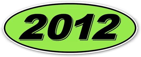 ملصقات نافذة تاجر السيارات البيضاوية موديل العام - أخضر فلوري وأسود - وكلاء السيارات - 12 في كل عبوة - متينة ومقاومة للعوامل الجوية (2011) in Kuwait