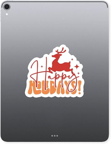 (3PCS) Happy Holidays Christmas Reindeer Sticker for Phone Tablet Laptop Car Truck Window | 2" Sticker in Saudi Arabia