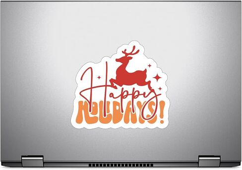(3PCS) Happy Holidays Christmas Reindeer Sticker for Phone Tablet Laptop Car Truck Window | 2" Sticker in Saudi Arabia