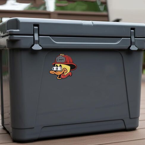 ملصق مضحك لرجال الإطفاء من Duck للاستخدام الداخلي والخارجي، مادة متفوقة للمياه، لون نابض بالحياة، DTF للأشعة فوق البنفسجية، مثالي لأجهزة الكمبيوتر المحمول، نافذة السيارة، شاحنة تبريد iPad، قارورة أجهزة الكمبيوتر المحمولة 5.5 بوصة (3 عبوات - 3 بوصات) in Kuwait
