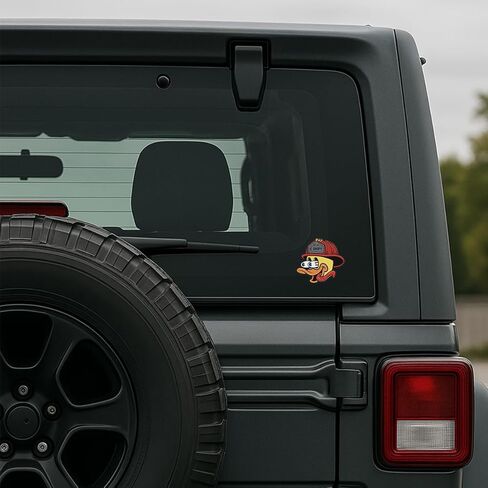 ملصق مضحك لرجال الإطفاء من Duck للاستخدام الداخلي والخارجي، مادة متفوقة للمياه، لون نابض بالحياة، DTF للأشعة فوق البنفسجية، مثالي لأجهزة الكمبيوتر المحمول، نافذة السيارة، شاحنة تبريد iPad، قارورة أجهزة الكمبيوتر المحمولة 5.5 بوصة (3 عبوات - 3 بوصات) in Kuwait