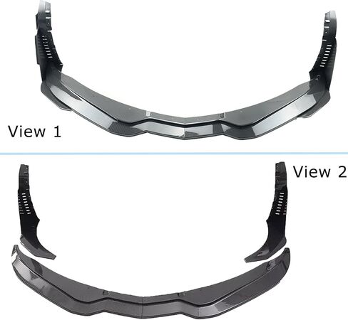 Front Bumper Lip Splitter for 2014-2019 Corvette C7 Z06 Stage 3 Front Lip with Side Extension Winglets Add On Body Kit（Not for ZR1） (Carbon Fiber Print) in Saudi Arabia