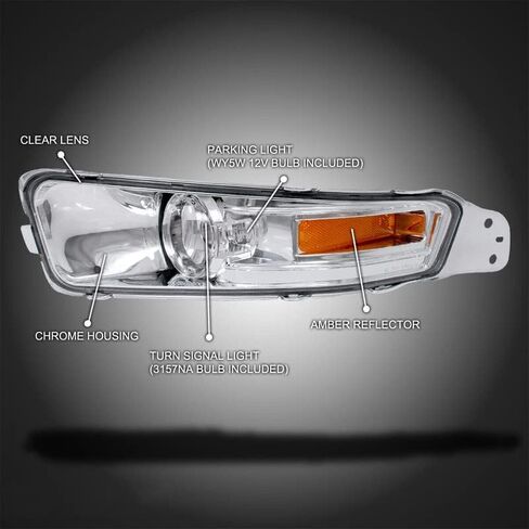 Turn Signal Lights Compatible with 2005 2006 2007 2008 2009 Mustang Bumper Lights Parking Signal Lamps Clear Lens White Housing+Bulbs in Saudi Arabia