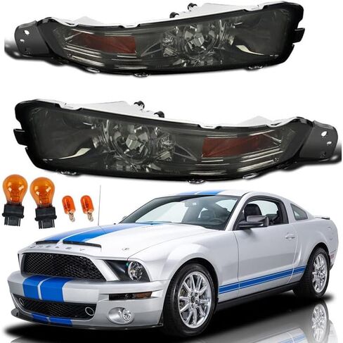 Turn Signal Lights Compatible with 2005 2006 2007 2008 2009 Mustang Bumper Lights Parking Signal Lamps Clear Lens White Housing+Bulbs in Saudi Arabia