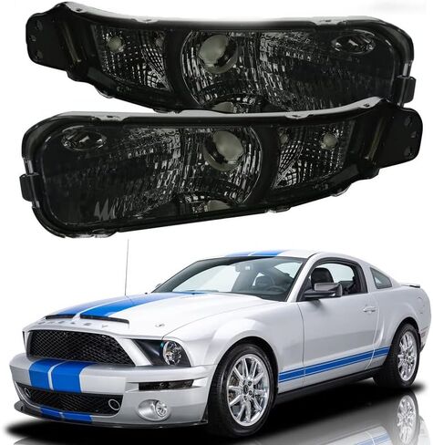 Turn Signal Lights Compatible with 2005 2006 2007 2008 2009 Mustang Bumper Lights Parking Signal Lamps Clear Lens White Housing+Bulbs in Saudi Arabia