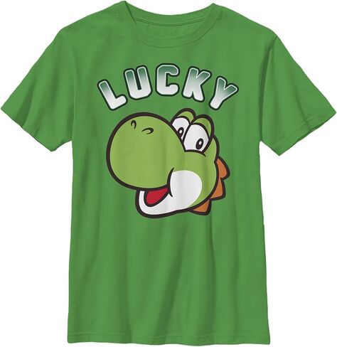Boy's Nintendo Super Mario St. Patrick's Day Lucky Yoshi Retro T-Shirt in Saudi Arabia