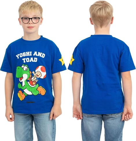 Super Mario Shirt 3 Pack, Mario, Luigi and Yoshi Boys Shirt, Cotton Boys Tee Shirts, Short Sleeve Gamer Kids Tshirt in Saudi Arabia
