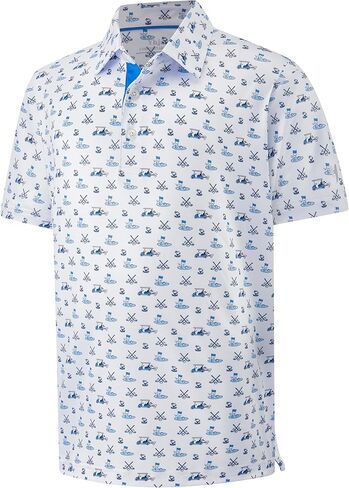 Golf Shirts for Boys Short Sleeve Moisture Wicking Dry Fit Performance Kids Youth Sport Funny Print Boy Polo Shirts in Kuwait