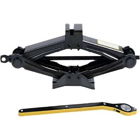 2PCS Car Scissor Jack Kit 2 Ton Portable Lift with Ratchet Wrench Compatible with Universal Tire Jack in Kuwait