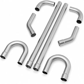 Universal 3'' Custom Exhaust Kit, 18 Gauge Mild Steel DIY Custom Exhaust Tubing Pipe, Straight Pipe & Mandrel Bend Pipe Kit, 8Pcs in Saudi Arabia