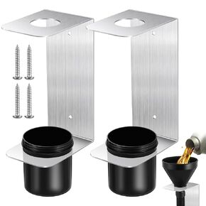 2 Sets Aluminum Oil Funnel Holder Storage Rack Include 2 Pcs Mounting Bracket with 4 Screws 2 Plastic Removable Cups for Trailer Fluid Oil Filter use Organizer House Automotive Garage Shop in Kuwait