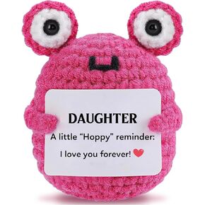 هدايا للابنة، هدايا عيد ميلاد الابنة من الأم والأب، هدية ضفدع كروشيه لطيفة - تذكار "أنا أحبك للأبد"، هدية عيد الحب في عيد الميلاد للفتيات in Kuwait