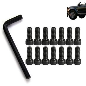 Fuel Wheel Center Cap Screws Kit, 12 Pack High-Carbon Steel Replacement Screws with Hex Wrench, Bolt-On Style for Common 1001-63-B 1001-63B 1001-63GB (Type 1) in Saudi Arabia