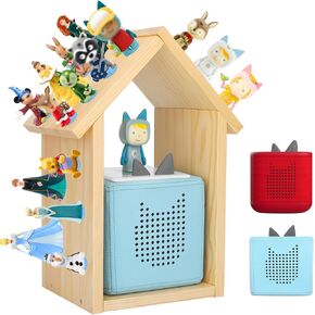 for TonieBox 2/1 Tonies Storage with 35Pcs Adhesive Metal Plate for Tonie Box Figures Characters Shelf Magnetic Wooden Shelf in Saudi Arabia